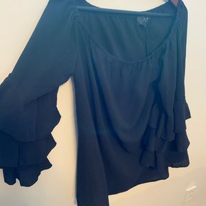 Black off the shoulder tunic